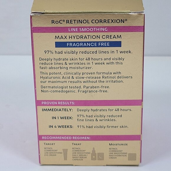 RoC Retinol Correxion Line Smoothing Max Hydration Cream 1.7 Oz NIB - Picture 3 of 5